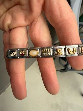 Vintage Charmed Italy Expressions Italian Charm Bracelet Personalized “SUE” 18
